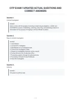 Citp Exam 1 Updated Actual Questions And&NewLine;Correct Answers&NewLine;