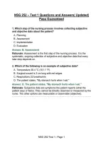 NSG 252 &ndash; Test 1 Questions and Answers&vert; Updated&vert; Pass Guaranteed