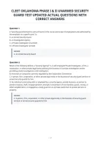 Cleet Oklahoma Phase I & Ii Unarmed Security&NewLine;Guard Test Updated Actual Questions With&NewLine;Correct Answers&NewLine;