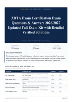ZDTA Exam Certification Exam Questions & Answers 2026&sol;2027 Updated Full Exam Kit with Detailed Verified Solutions