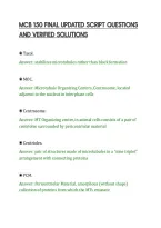 Mcb 150 Final Updated Script Questions&NewLine;And Verified Solutions