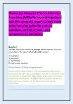 APEA Pathophysiology Practice Exam Guide 2026&sol;2027&colon; Verified Questions & Detailed Rationales