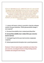 Nur 5351 Midterm Exam &sol; Approved Nur 5351 Advanced &NewLine;Pharmacology Midterm Exam Actual 2026&sol;2027 High &NewLine;Yield Practice Questions And Study Guide Complete &NewLine;Accurate Exam Revised Questions And Correct &NewLine;Verified Answers With Detailed Rationales &NewLine;&lpar;Reliable 