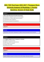 BIOL 1593 Final Exam 2026&ndash;2027 &vert; Thompson Rivers University Anatomy & Physiology I &vert; Practice Questions&comma; Answers & Study Guide