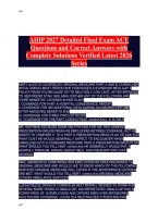 AHIP 2027 Detailed Final Exam ACE Questions and Correct Answers with Complete Solutions Verified Latest 2026 Series