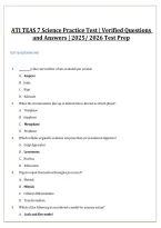 ATI TEAS 7 Science 2026&sol;2027 &vert; Practice Test Bank&comma; Verified Questions & Answers&comma; Science Exam Review