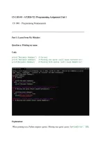 CS 1101-01 AY2026-T2 Programming Assignment Unit 1 &vert; Solutions&comma; Programming Guide & Assignment Review 2026&sol;2027