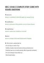 Mdc 1 Exam 2 Complete Study Guide With&NewLine;Solved Questions