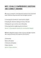 Mdc 1 Exam 2 Comprehensive Questions&NewLine;And Correct Answers&NewLine;