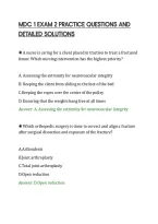 Mdc 1 Exam 2 Practice Questions And&NewLine;Detailed Solutions