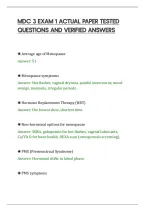 Mdc 3 Exam 1 Actual Paper Tested&NewLine;Questions And Verified Answers