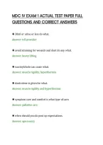Mdc Iv Exam 1 Actual Test Paper Full&NewLine;Questions And Correct Answers&NewLine;