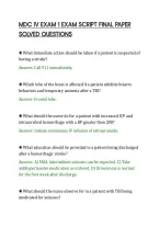 Mdc Iv Exam 1 Exam Script Final Paper&NewLine;Solved Questions&NewLine;