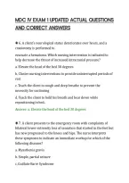 Mdc Iv Exam 1 Updated Actual Questions&NewLine;And Correct Answers