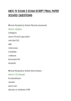 Mdc Iv Exam 2 Exam Script Final Paper&NewLine;Solved Questions