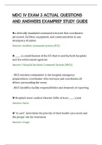 Mdc Iv Exam 3 Actual Questions&NewLine;And Answers Examprep Study Guide