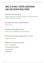 Mdc Iv Exam 3 Tested Questions&NewLine;And Solutions Final Paper