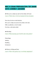 Mdc Iv Exam Preparation Test Bank&NewLine;With Correct Answer