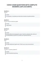 Cohn-S Exam Questions With Complete&NewLine;Answers &lpar;100&percnt; Accurate&rpar;&NewLine;