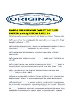 Florida Guardianship Correct 2027 Sets Answers And Questions Rated A&period;pdf