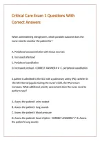 Critical Care Exam 1 Questions With Correct Answers