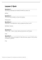 US History Lesson 3 Quiz 2026&sol;2027 &vert; Study Guide&comma; Practice Questions & Answers&comma; Quiz Review
