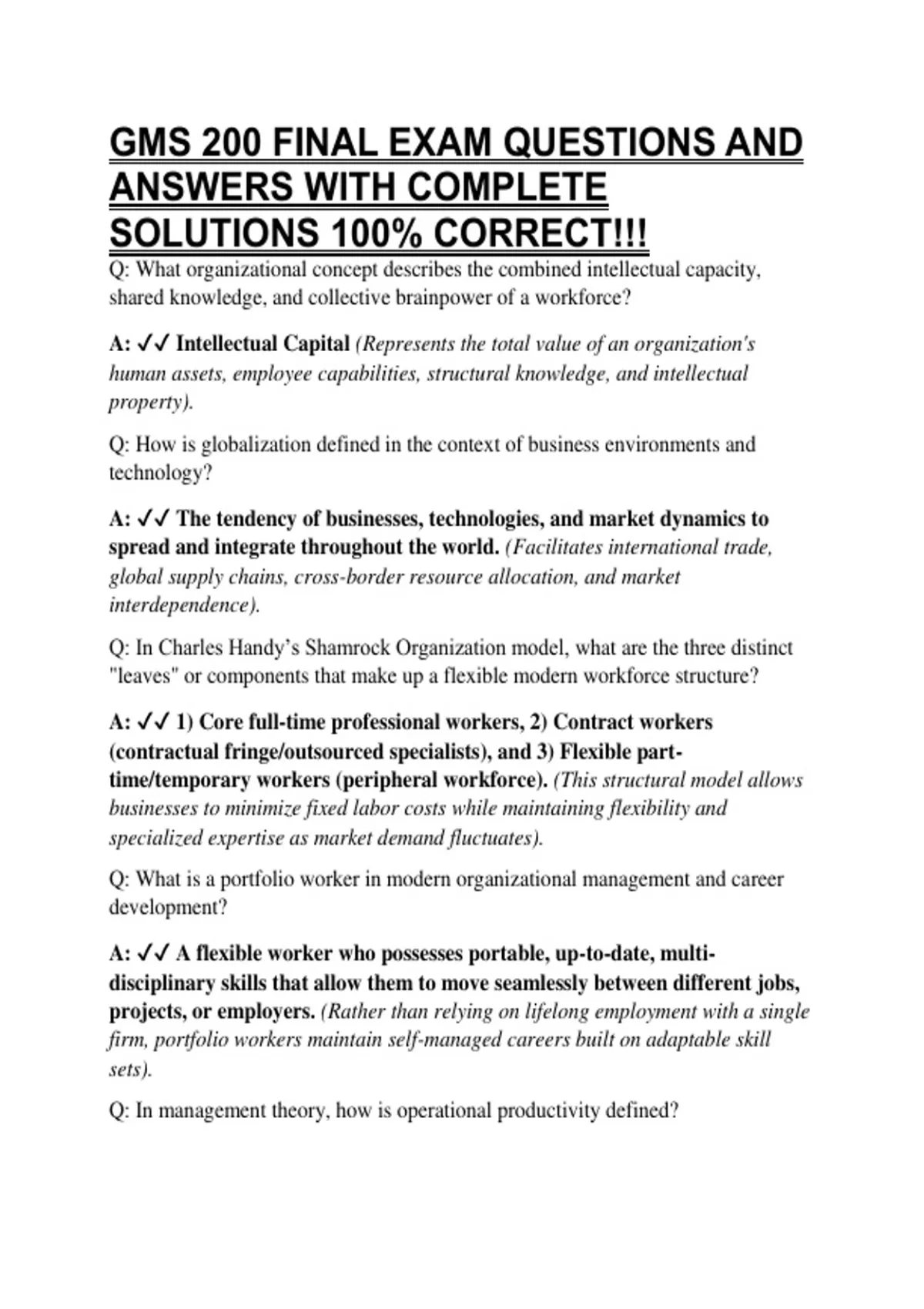 Gms 200 Final Exam Questions And Answers With Complete Solutions 100% ...