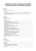 Community Dental Hygiene Exam 1 Updated&NewLine;Actual Questions With Correct Answers