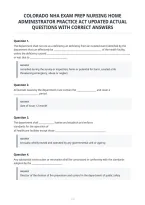 Colorado Nha Exam Prep Nursing Home&NewLine;Administrator Practice Act Updated Actual&NewLine;Questions With Correct Answers