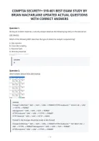 Comptia Security&plus; Sy0-601 Best Exam Study By&NewLine;Brian Macfarlane Updated Actual Questions&NewLine;With Correct Answers