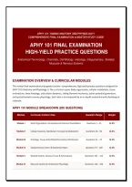 APHY 101&colon; HUMAN ANATOMY AND PHYSIOLOGY I &NewLine;COMPREHENSIVE FINAL EXAMINATION & MASTER STUDY GUIDE &NewLine;APHY 101 FINAL EXAMINATION &NewLine; HIGH-YIELD PRACTICE QUESTIONS &NewLine;Anatomical Terminology&comma; Chemistry&comma; Cell Biology&comma; Histology&comma; Integumentary&comma; Skeletal&comma; &NewLine;Muscular