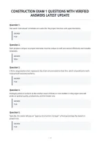 Construction Exam 1 Questions With Verified&NewLine;Answers Latest Update&NewLine;