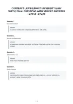 Contract Law Belmont University &lpar;Amy&NewLine;Smith&rpar; Final Questions With Verified Answers&NewLine;Latest Update