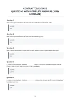 Contractor License&NewLine;Questions With Complete Answers &lpar;100&percnt;&NewLine;Accurate&rpar;