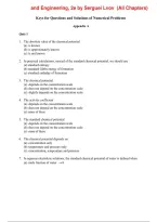 Introduction to Electrochemical Science and Engineering 2nd Edition by Serguei Lvov Solutions Manual &vert; All Chapters&comma; Worked Solutions & Study Guide