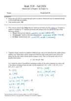MATH 3339 Homework 1 &mdash; Complete Solutions and Step-by-Step Explanations &vert; University of Houston