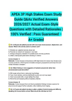 APEA 3P High Stakes Exam Study Guide Q&As Verified Answers 2026&sol;2027 Actual Exam-Style Questions with Detailed Rationales &vert; 100&percnt; Verified &vert; Pass Guaranteed &ndash; A&plus; Graded