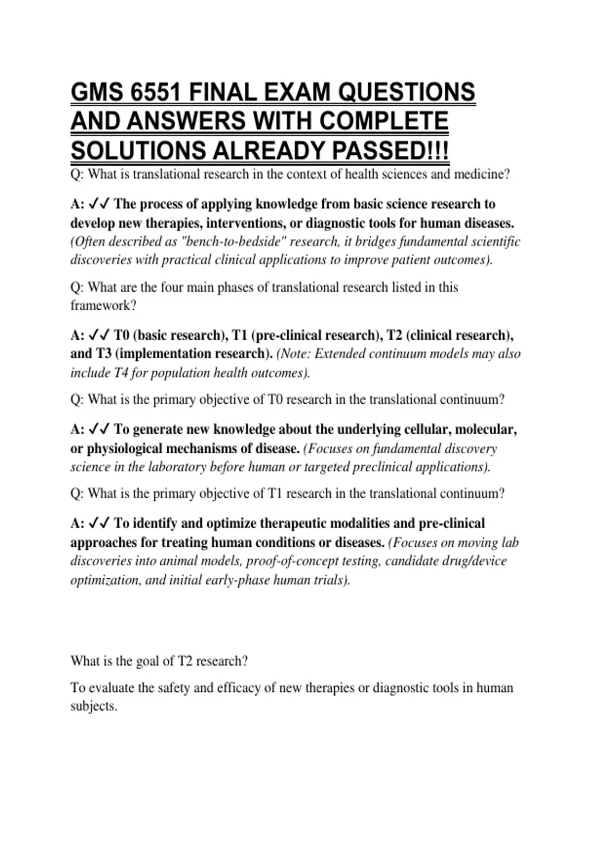 Gms 6551 Final Exam Questions And Answers With Complete Solutions ...