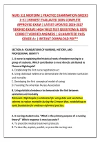 Nurs 311 Midterm 1 Practice Examination &lpar;Weeks&NewLine;1&ndash;5&rpar; &vert; Newest Evaluated 100&percnt; Complete&NewLine;Approved Exam &vert; Latest Updated 2026-2027&NewLine;Verified Exam&vert; High Yield Test Questions & 100&percnt;&NewLine;Correct Verified Answers &vert; Guaranteed Pass&NewLine;Grade A&plus; &vert; Instant Download Pdf&ast;&ast;