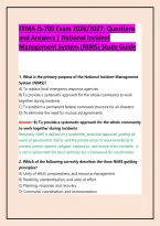 FEMA IS-700 Exam 2026&sol;2027&colon; Questions and Answers &vert; National Incident Management System &lpar;NIMS&rpar; Study Guide