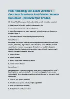 HESI Radiology Exit Exam Version 1 &mdash; Complete Questions And Detailed Answer Rationales&nbsp; &lpar;2026&sol;2027&rpar;A&plus; Graded