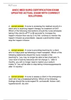 Ancc Med Surg Certification Exam 2026-2027 &vert; Updated Exam Questions With Correct Solutions