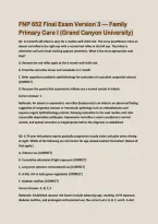 FNP 652 Final Exam Version 3 &ndash; Family Primary Care I &lpar;Grand Canyon University&rpar; Complete Practice Question Bank with Detailed Answer Rationales