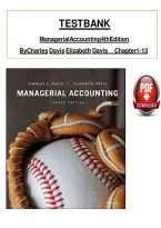 Test Bank for Managerial Accounting 4th Edition by Charles E&period; Davis and Elizabeth Davis &ndash; Complete Exam Questions & Answers &lpar;Chapters 1&ndash;13&rpar;&NewLine;