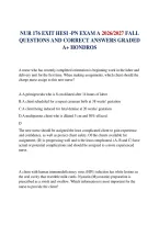 Nur 176 Exit Hesi -Pn Exam A 2026&sol;2027 Fall Questions And Correct Answers Graded A&plus; Hondros