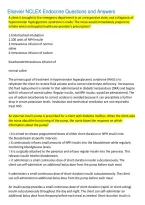 Elsevier NCLEX Endocrine Questions and Answers 2026&sol;2027 &vert; Nursing Study Guide&comma; Practice Questions & Exam Review