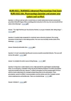 NURS 6521 Week 11 Final Exam Adv&period; Pharmacology&NewLine;Final Exam&sol; Advanced Pharmacology&colon; Walden&NewLine;University &lpar;Verified Answer&rpar;