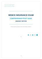 WEBCE Insurance Exam Comprehensive Study Guide 2026&sol;2027 &vert; Questions & Answers with Rationales &vert; Life & Health Prep &vert; Graded A&plus; &vert; Instant Download