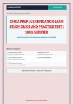 Cmca Prep &vert; Certification Exam Study Guide And Practice Test &vert; 100&percnt; Verified