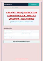 Cmca Test Prep &vert; Certification Exam Study Guide &vert; Practice Questions &vert; 100&percnt; Verified